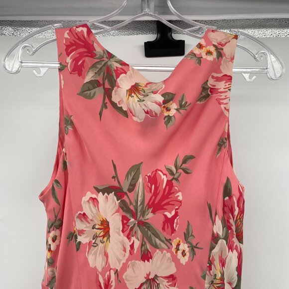 Jones New York Signature Silk Blend Floral Midi Slip Dress Pink/Multi Size 10 - Picture 6 of 8